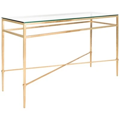 Baumgarten Glass Console Table Gold - Safavieh 4 Baumgarten Glass Console Table Gold - Safavieh - Image 2