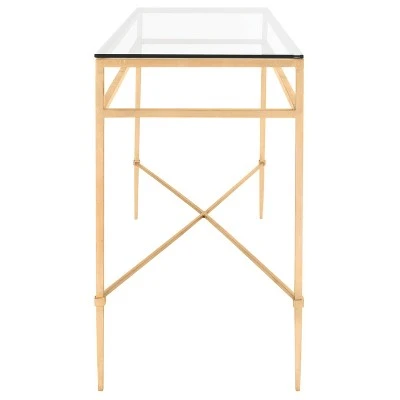 Baumgarten Glass Console Table Gold - Safavieh 5 Baumgarten Glass Console Table Gold - Safavieh - Image 3