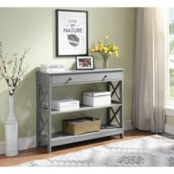 31.5" Oxford 1 Drawer Console Table Gray - Breighton Home 13 31.5" Oxford 1 Drawer Console Table Gray - Breighton Home -Console Tables Sales unnamed file 1723