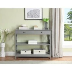 31.5" Oxford 1 Drawer Console Table Gray - Breighton Home 14 31.5" Oxford 1 Drawer Console Table Gray - Breighton Home -Console Tables Sales unnamed file 1724