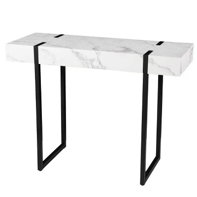 Wennan Modern Faux Marble Console Table Black/White - Aiden Lane 5 Wennan Modern Faux Marble Console Table Black/White - Aiden Lane - Image 3