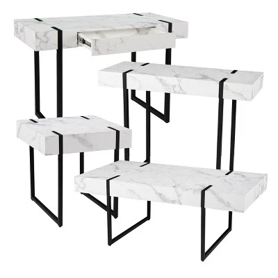 Wennan Modern Faux Marble Console Table Black/White - Aiden Lane 9 Wennan Modern Faux Marble Console Table Black/White - Aiden Lane - Image 7