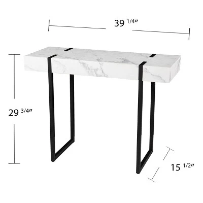 Wennan Modern Faux Marble Console Table Black/White - Aiden Lane 10 Wennan Modern Faux Marble Console Table Black/White - Aiden Lane - Image 8