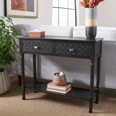 Halton 2 Drawers Console Table - Safavieh Brown 3 Halton 2 Drawers Console Table - Safavieh Brown