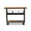 Felix Industrial Farmhouse Wood and Black Metal Console Cart Walnut Brown - Baxton Studio 2 Felix Industrial Farmhouse Wood and Black Metal Console Cart Walnut Brown - Baxton Studio -Console Tables Sales unnamed file 1766