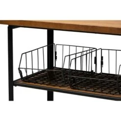 Felix Industrial Farmhouse Wood and Black Metal Console Cart Walnut Brown - Baxton Studio 12 Felix Industrial Farmhouse Wood and Black Metal Console Cart Walnut Brown - Baxton Studio -Console Tables Sales unnamed file 1769