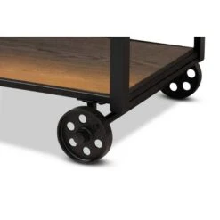 Felix Industrial Farmhouse Wood and Black Metal Console Cart Walnut Brown - Baxton Studio 13 Felix Industrial Farmhouse Wood and Black Metal Console Cart Walnut Brown - Baxton Studio -Console Tables Sales unnamed file 1770