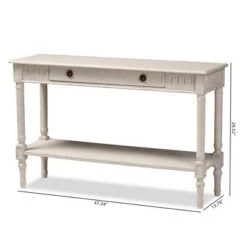 Ariella Whitewashed 1 Drawer Console Table White - Baxton Studio -Console Tables Sales unnamed file 1793