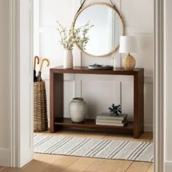 Threshold Designed W/Studio McGee Fullerton Wood Console Table with Shelf Brown - Threshold™ designed with Studio McGee