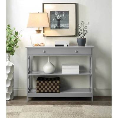 Omega 1 Drawer Console Table Gray - Breighton Home 11 Omega 1 Drawer Console Table Gray - Breighton Home - Image 9