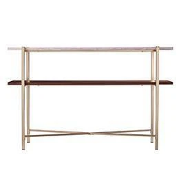 Amelia Faux Marble Console Table with Storage Brass - Aiden Lane 3 Amelia Faux Marble Console Table with Storage Brass - Aiden Lane