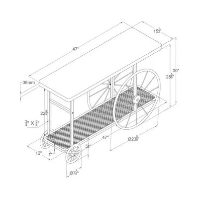 Elena Console Table Black - HOMES: Inside + Out 5 Elena Console Table Black - HOMES: Inside + Out - Image 3