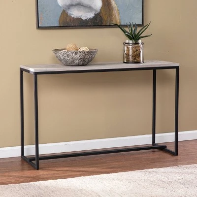 Thorpe Long Reclaimed Wood Console Table Gray/Black - Aiden Lane 3 Thorpe Long Reclaimed Wood Console Table Gray/Black - Aiden Lane