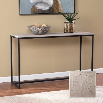 Thorpe Long Reclaimed Wood Console Table Gray/Black - Aiden Lane 4 Thorpe Long Reclaimed Wood Console Table Gray/Black - Aiden Lane - Image 2