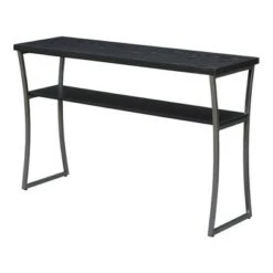 X Calibur Console Table Black Woodgrain/Gray - Breighton Home