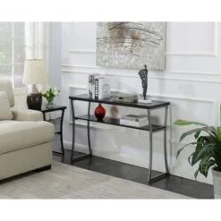 X Calibur Console Table Black Woodgrain/Gray - Breighton Home -Console Tables Sales unnamed file 1874