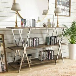 47" Seto 3 Shelf Console Table Dark Oak - HOMES: Inside + Out