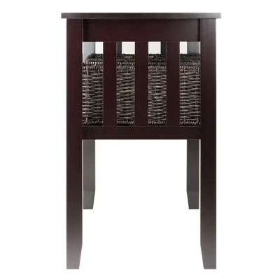 Morris Console Table with Baskets Espresso/Chocolate - Winsome 4 Morris Console Table with Baskets Espresso/Chocolate - Winsome - Image 2