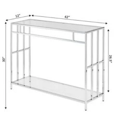 Mission Glass Console Table Chrome - Breighton Home 5 Mission Glass Console Table Chrome - Breighton Home -Console Tables Sales unnamed file 1940
