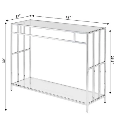 Mission Glass Console Table Chrome - Breighton Home 4 Mission Glass Console Table Chrome - Breighton Home - Image 2