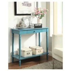 French Country Hall Table with Drawer/Shelf Blue - Breighton Home -Console Tables Sales unnamed file 1966