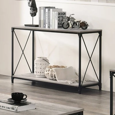 Rosslea Lower Shelf Sofa Table Black/Gray - HOMES: Inside + Out 3 Rosslea Lower Shelf Sofa Table Black/Gray - HOMES: Inside + Out