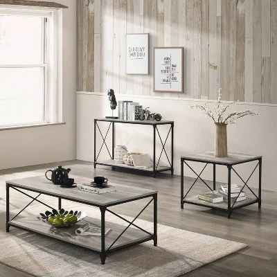 Rosslea Lower Shelf Sofa Table Black/Gray - HOMES: Inside + Out 4 Rosslea Lower Shelf Sofa Table Black/Gray - HOMES: Inside + Out - Image 2