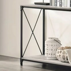 Rosslea Lower Shelf Sofa Table Black/Gray - HOMES: Inside + Out 8 Rosslea Lower Shelf Sofa Table Black/Gray - HOMES: Inside + Out -Console Tables Sales unnamed file 1980