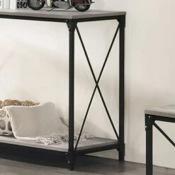 Rosslea Lower Shelf Sofa Table Black/Gray - HOMES: Inside + Out 9 Rosslea Lower Shelf Sofa Table Black/Gray - HOMES: Inside + Out -Console Tables Sales unnamed file 1981