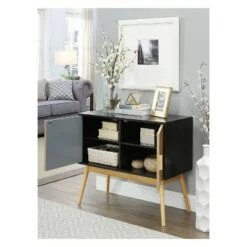 Oslo Storage Console Wood Grain/Gray/Black - Breighton Home -Console Tables Sales unnamed file 2016