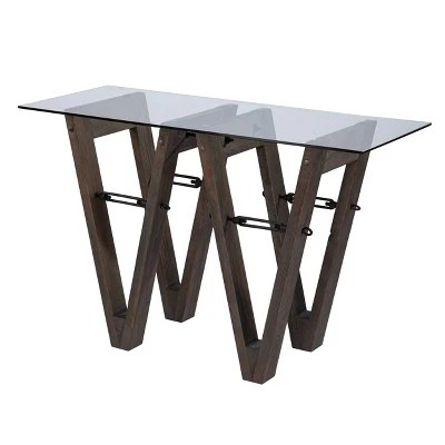 Vicar Reclaimed Wood Console Table Brown/Black - Aiden Lane 5 Vicar Reclaimed Wood Console Table Brown/Black - Aiden Lane - Image 3