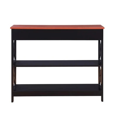 Oxford 1 Drawer Console Table Cherry/Black - Breighton Home 4 Oxford 1 Drawer Console Table Cherry/Black - Breighton Home - Image 2
