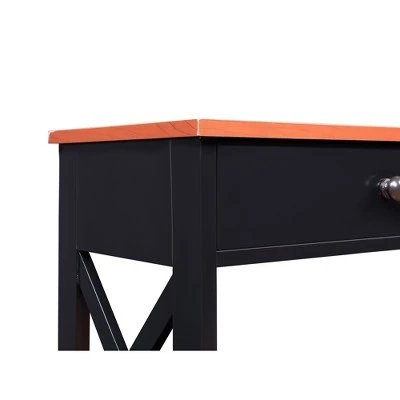 Oxford 1 Drawer Console Table Cherry/Black - Breighton Home 5 Oxford 1 Drawer Console Table Cherry/Black - Breighton Home - Image 3