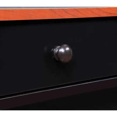 Oxford 1 Drawer Console Table Cherry/Black - Breighton Home 6 Oxford 1 Drawer Console Table Cherry/Black - Breighton Home - Image 4