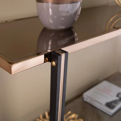 Carswaf Console Table with Mirrored Top Champagne - Aiden Lane 8 Carswaf Console Table with Mirrored Top Champagne - Aiden Lane - Image 6