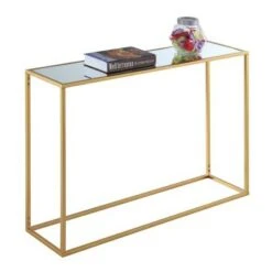 Gold Coast Mirrored Console Table Mirrored Top/Gold - Breighton Home -Console Tables Sales unnamed file 2086