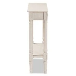Ariella Whitewashed 1 Drawer End Table White - Baxton Studio -Console Tables Sales unnamed file 2152