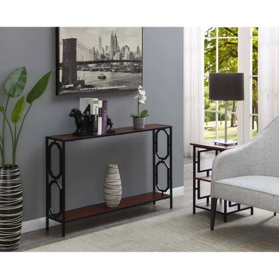 Omega Metal Frame Console Table - Breighton Home Cherry/black 3 Omega Metal Frame Console Table - Breighton Home Cherry/black