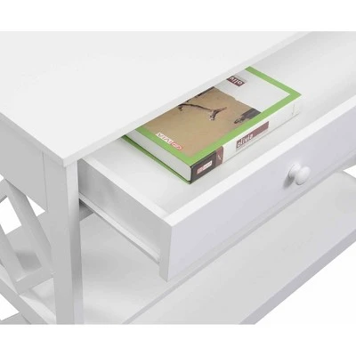 Breighton Home Diamond 1 Drawer Console Table - Johar Furniture White 3 Breighton Home Diamond 1 Drawer Console Table - Johar Furniture White