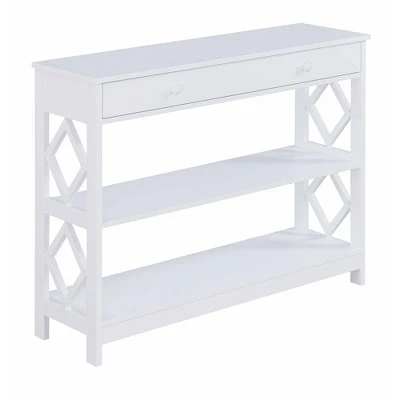 Breighton Home Diamond 1 Drawer Console Table - Johar Furniture White 6 Breighton Home Diamond 1 Drawer Console Table - Johar Furniture White - Image 4