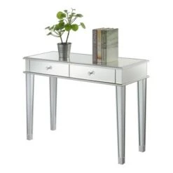 Gold Coast Deluxe 2 Drawer Mirrored Desk Console Table Silver - Breighton Home 9 Gold Coast Deluxe 2 Drawer Mirrored Desk Console Table Silver - Breighton Home -Console Tables Sales unnamed file 2199
