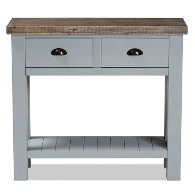 Hastin Two-Tone Wood 2 Drawer Console Table Brown/Gray - Baxton Studio 4 Hastin Two-Tone Wood 2 Drawer Console Table Brown/Gray - Baxton Studio - Image 2