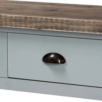 Hastin Two-Tone Wood 2 Drawer Console Table Brown/Gray - Baxton Studio 6 Hastin Two-Tone Wood 2 Drawer Console Table Brown/Gray - Baxton Studio - Image 4