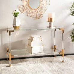 Arverne Acrylic Console Gold - Safavieh