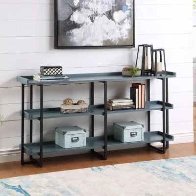 Kamal 3 Layer Shelves Console Table - HOMES: Inside + Out Antique White/black 3 Kamal 3 Layer Shelves Console Table - HOMES: Inside + Out Antique White/black