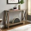 Sophie Rustic Farmhouse X Frame Entry Table - Saracina Home Gray Wash