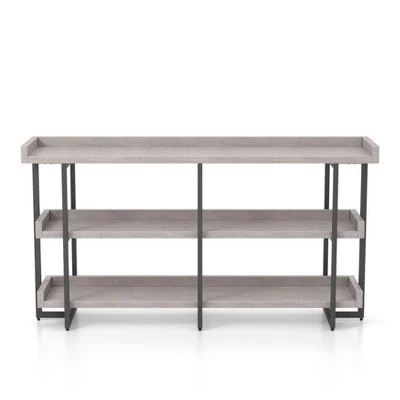 Kamal 3 Layer Shelves Console Table - HOMES: Inside + Out Antique White/black 7 Kamal 3 Layer Shelves Console Table - HOMES: Inside + Out Antique White/black - Image 5