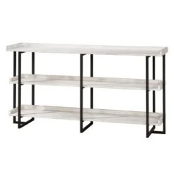 Kamal 3 Layer Shelves Console Table - HOMES: Inside + Out Antique White/black 13 Kamal 3 Layer Shelves Console Table - HOMES: Inside + Out Antique White/black -Console Tables Sales unnamed file 2304