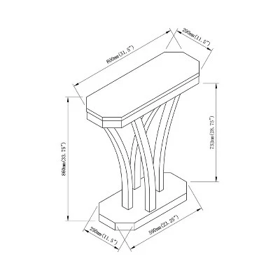 Dennis Console Table Walnut Oak - HOMES: Inside + Out 6 Dennis Console Table Walnut Oak - HOMES: Inside + Out - Image 4