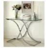 Leah Contemporary Metal Glass Top Sofa Table Chrome - HOMES: Inside + Out 1 Leah Contemporary Metal Glass Top Sofa Table Chrome - HOMES: Inside + Out -Console Tables Sales unnamed file 2352
